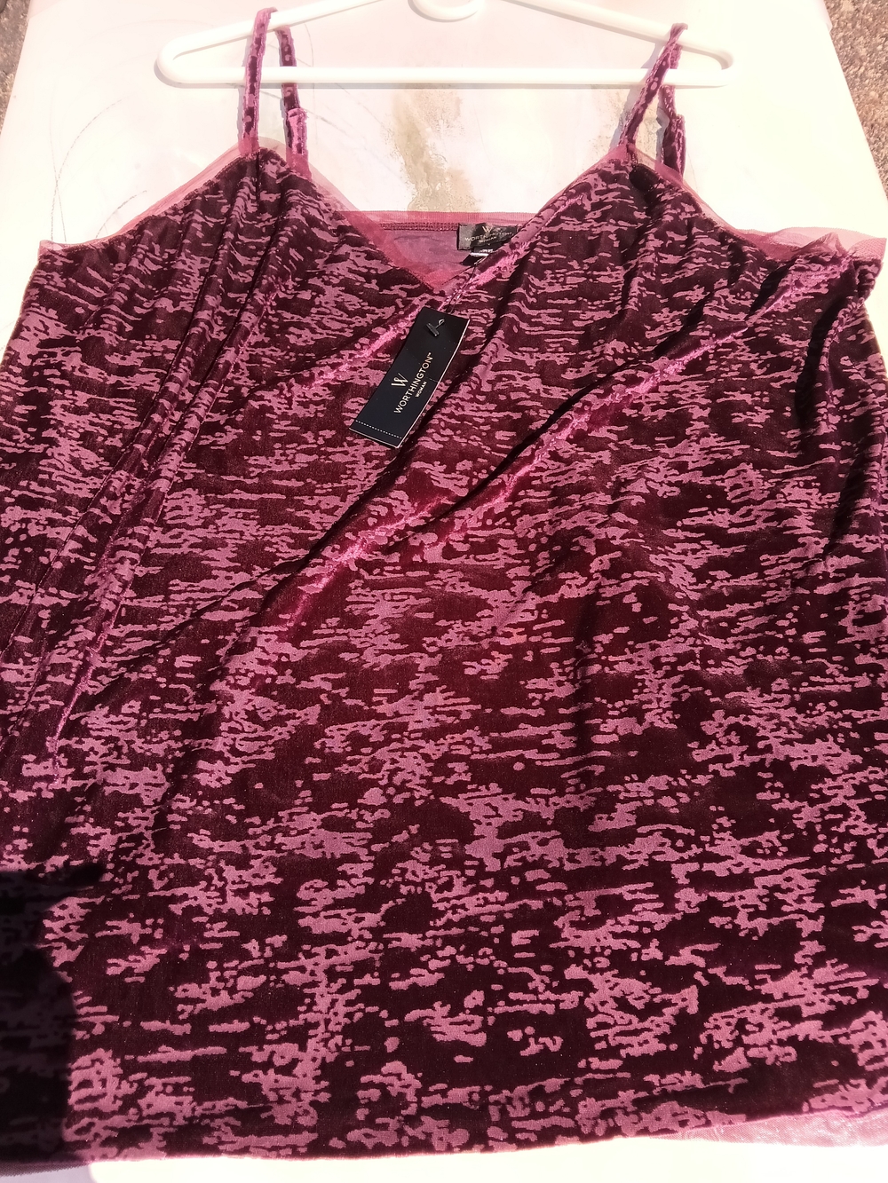 Worthington Pink and Burgundy Patterned Camisole
